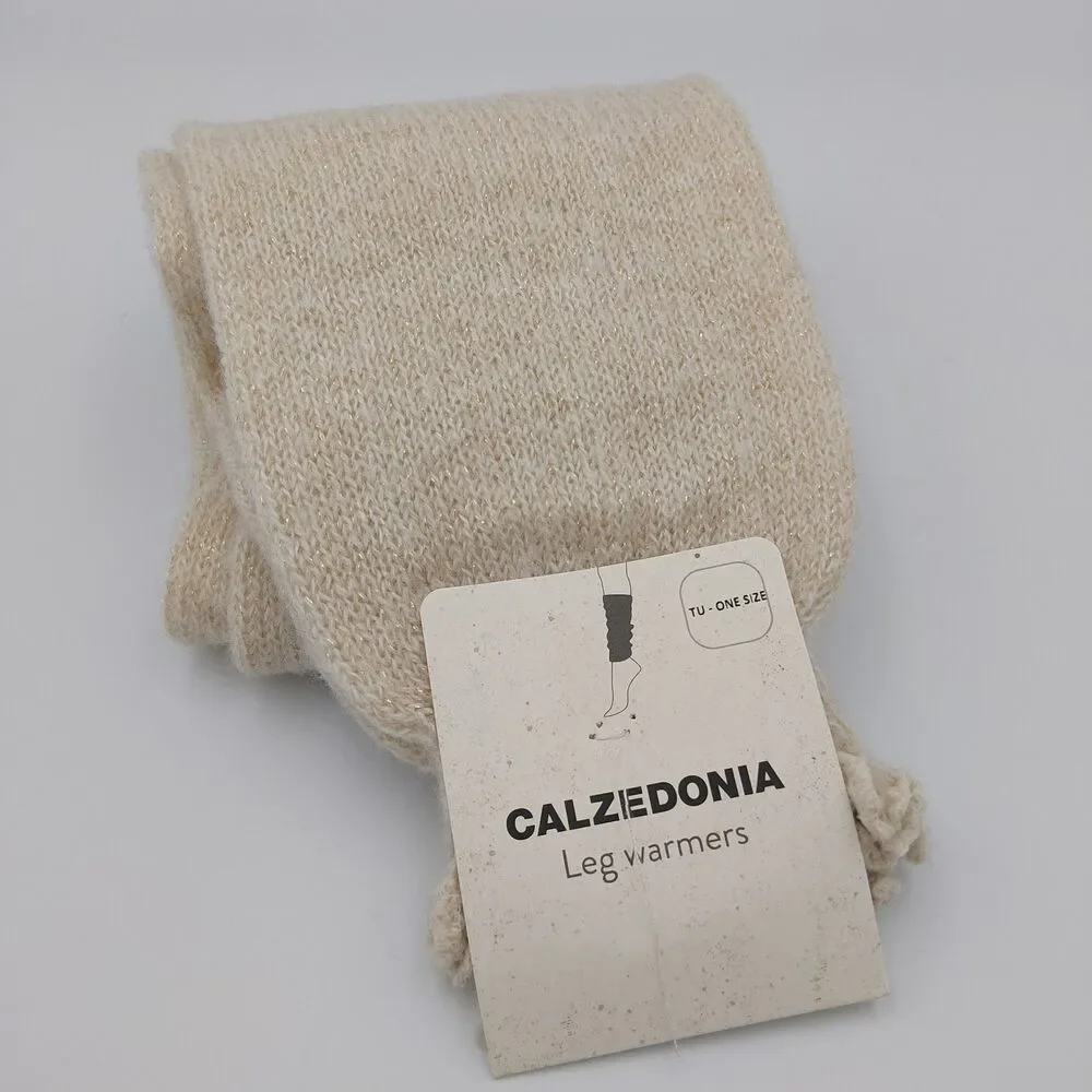 Calzedonia Women WOOL blend  Soft leg warmers Glitter Naturale/BEIGE-ONE SIZE